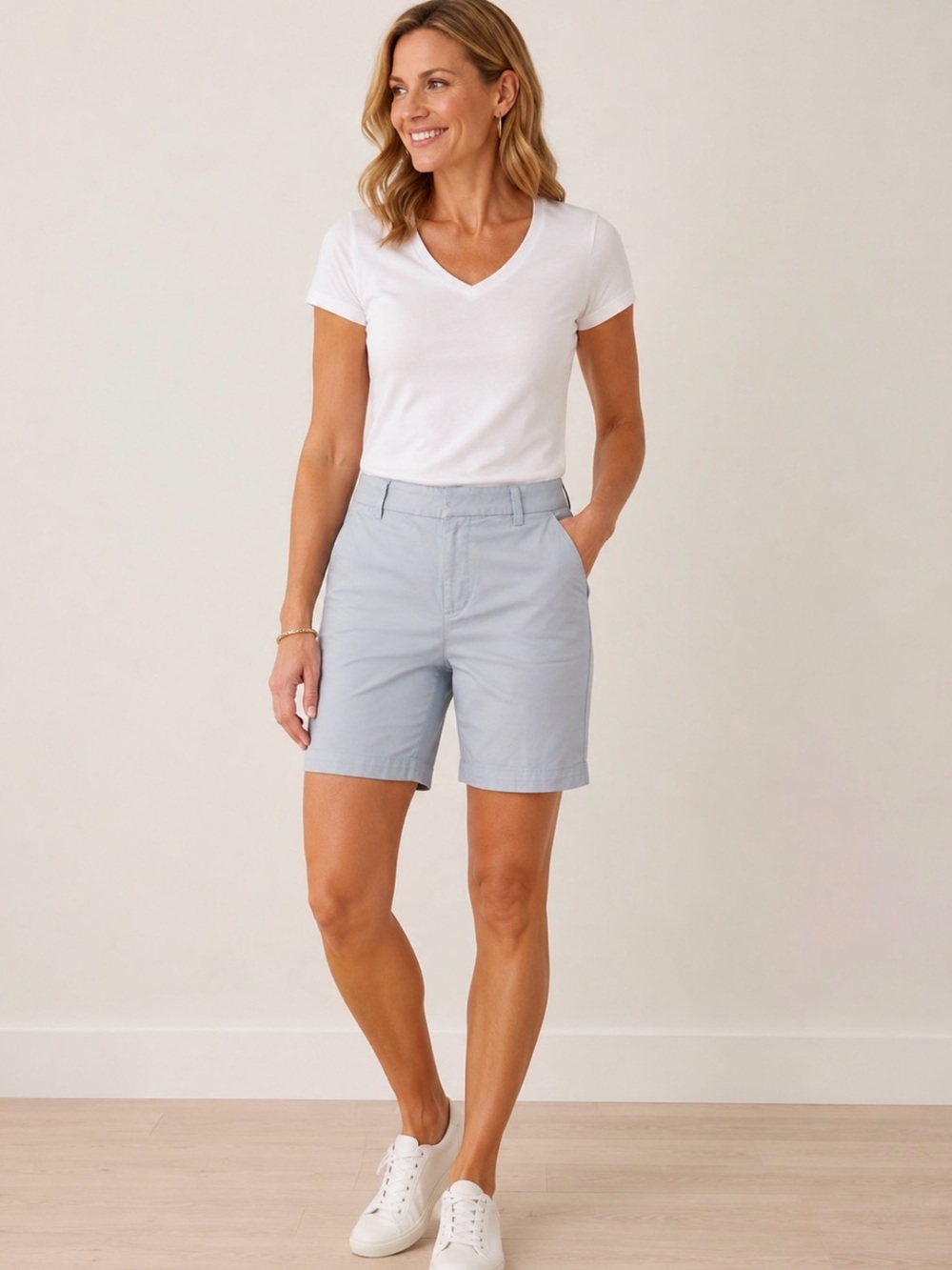 Matt M Light Blue Women's Tailored Chino Shorts